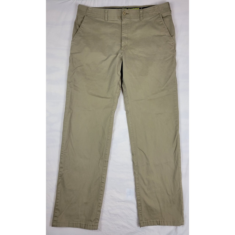 Lee Extreme Comfort Straight Fit Pants Mens 38x33 Khaki Tan Chino 4273560